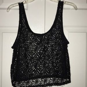 H&M brand. Black crop tank top. Size US 10